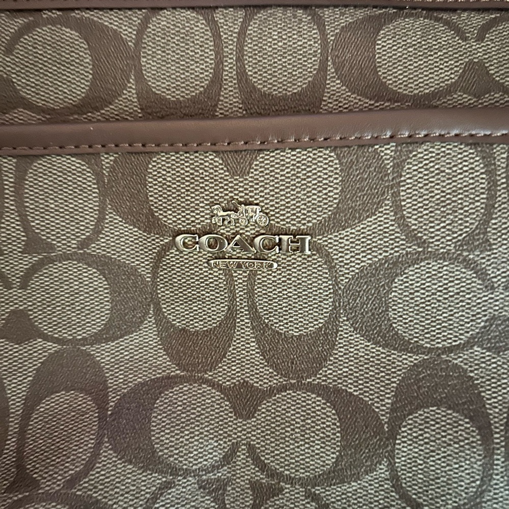 Coach Tan and Brown Signature Crossbody Bag - Picture 2 of 7